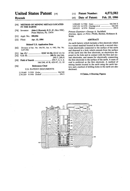 (1) Patent Number: 4,572,582 Ryeczek 45 Date of Patent: Feb