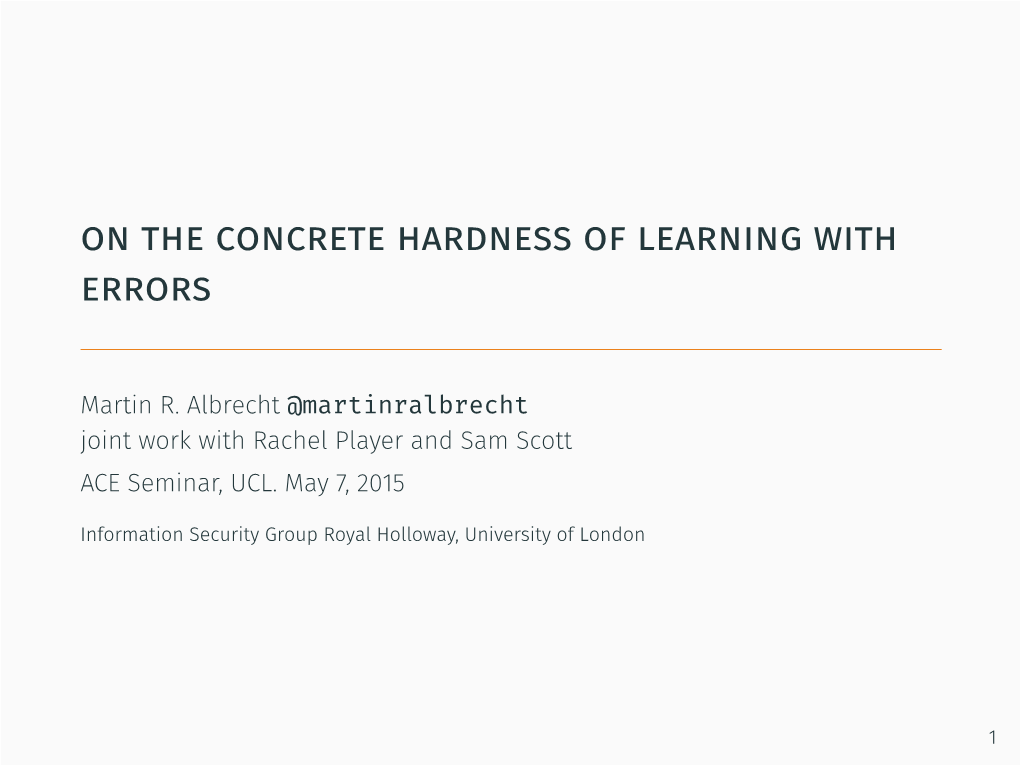 On the Concrete Hardness of Learning with Errors