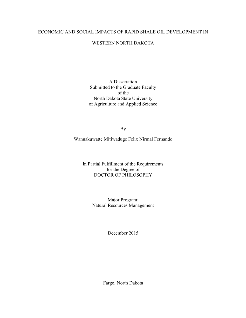 Economic and Social Impacts of Rapid Shale Oil Development In