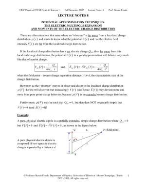 Lecture Notes 08: Electric Multipole Expansion