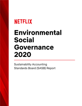 Environmental Social Governance 2020