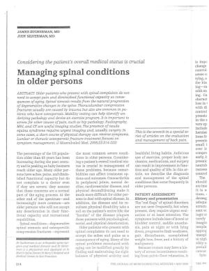 Managing Spinal Conditions in Older Persons
