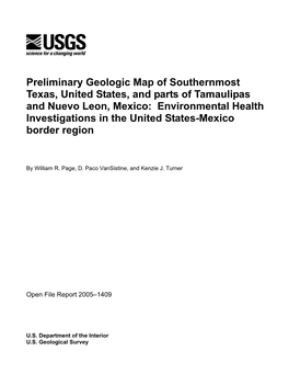 Preliminary Geologic Map of Southernmost Texas, United States