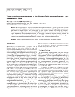 Valcano-Sedimentary Sequence in the Munger-Rajgir Metasedimentarybelt, Gaya District,Bihar.Pdf