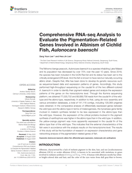 Comprehensive RNA-Seq Analysis to Evaluate the Pigmentation-Related Genes Involved in Albinism of Cichlid Fish, Aulonocara Baenschi