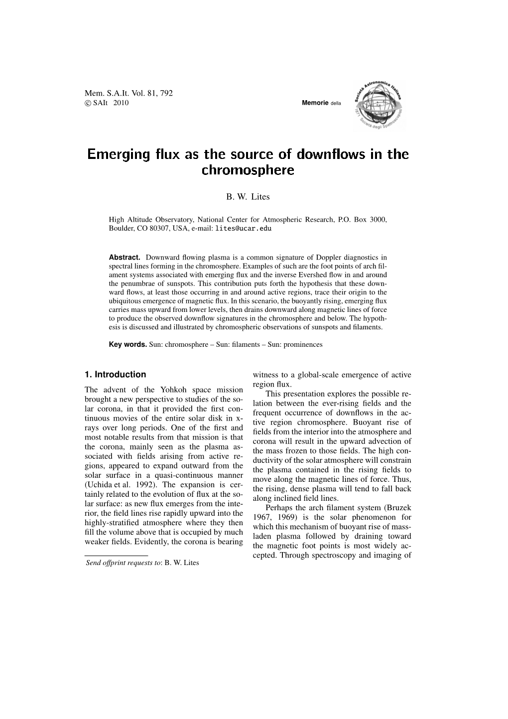 Emerging Ux As the Source of Down Ows in the Chromosphere