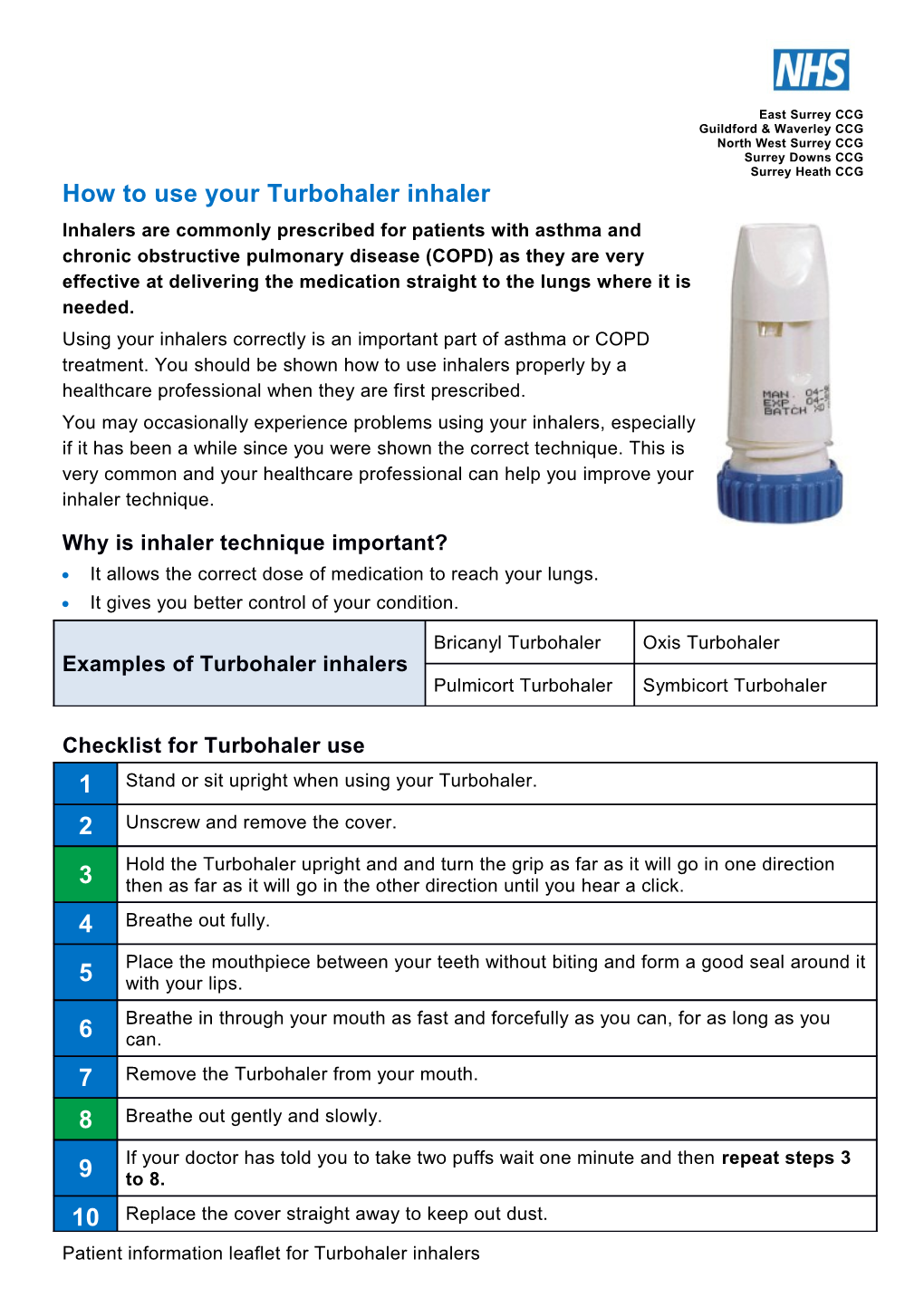 How to Use Your Turbohaler Inhaler