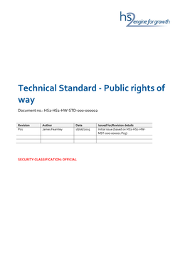 Technical Standard ‐ Public Rights of Way Document No.: HS2‐HS2‐HW‐STD‐000‐000002