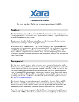 Xar File Format Specification