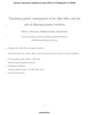 Population Genetic Consequences of the Allee Effect and The
