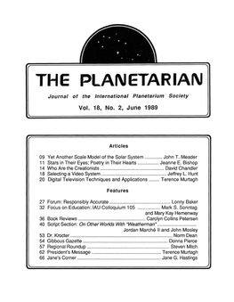 THE PLAN ETAR I N Journal of the International Planetarium Society