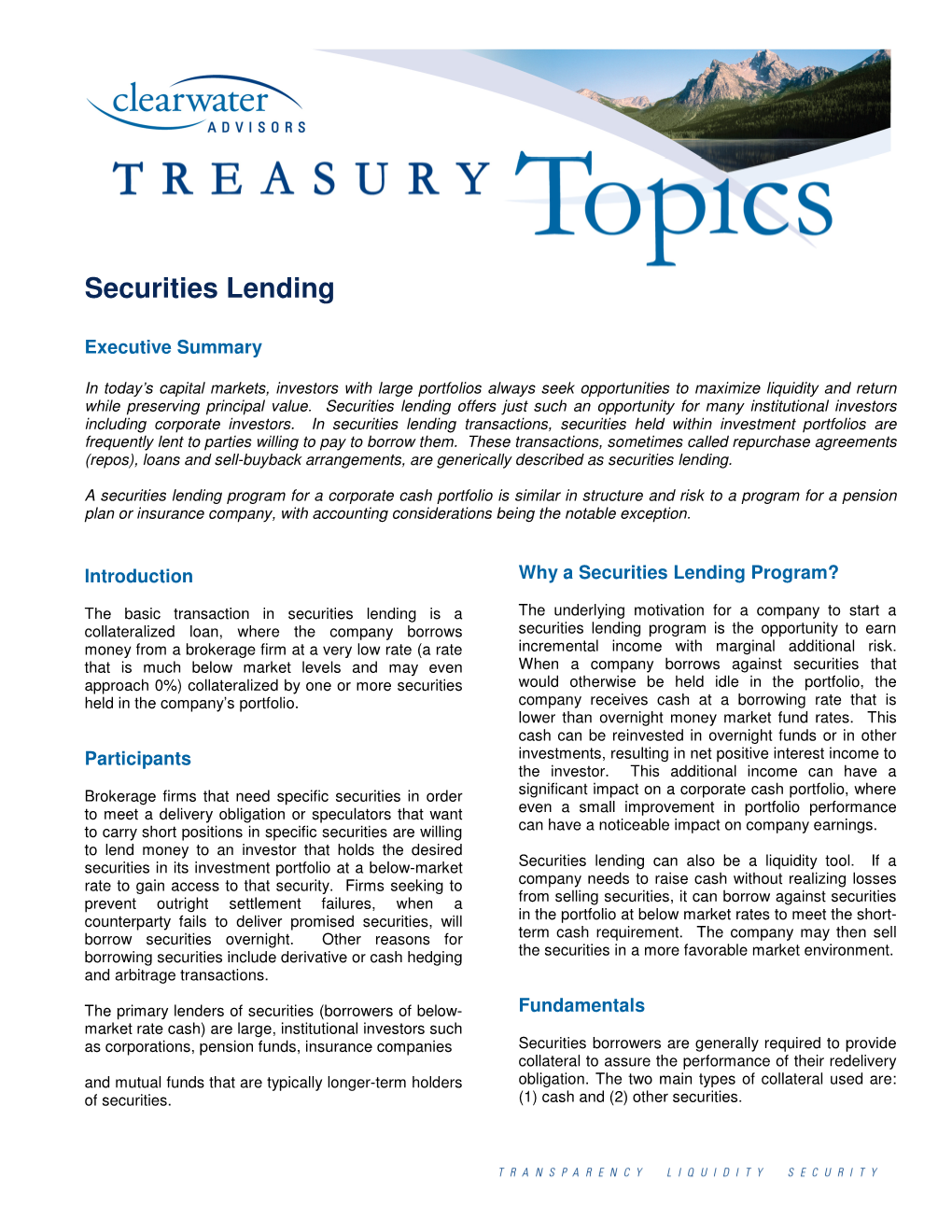 Securities Lending