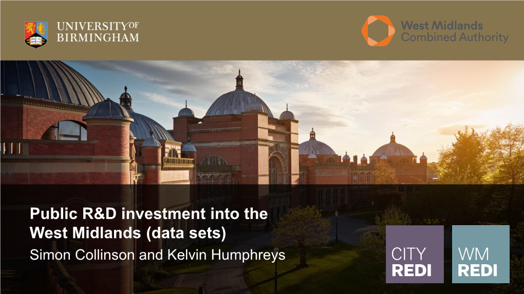 Public R&D Investment Into the West Midlands