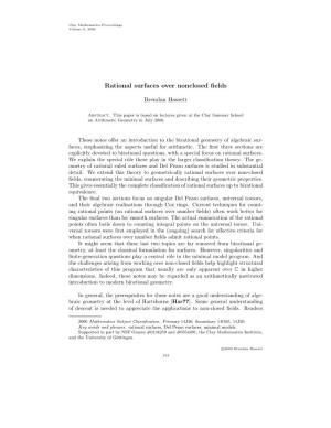 RATIONAL SURFACES OVER NONCLOSED FIELDS 155 with J = Ρ ◦ Β