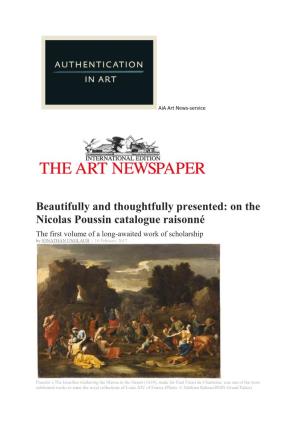 On the Nicolas Poussin Catalogue Raisonné the First Volume of a Long-Awaited Work of Scholarship by JONATHAN UNGLAUB | 10 February 2017