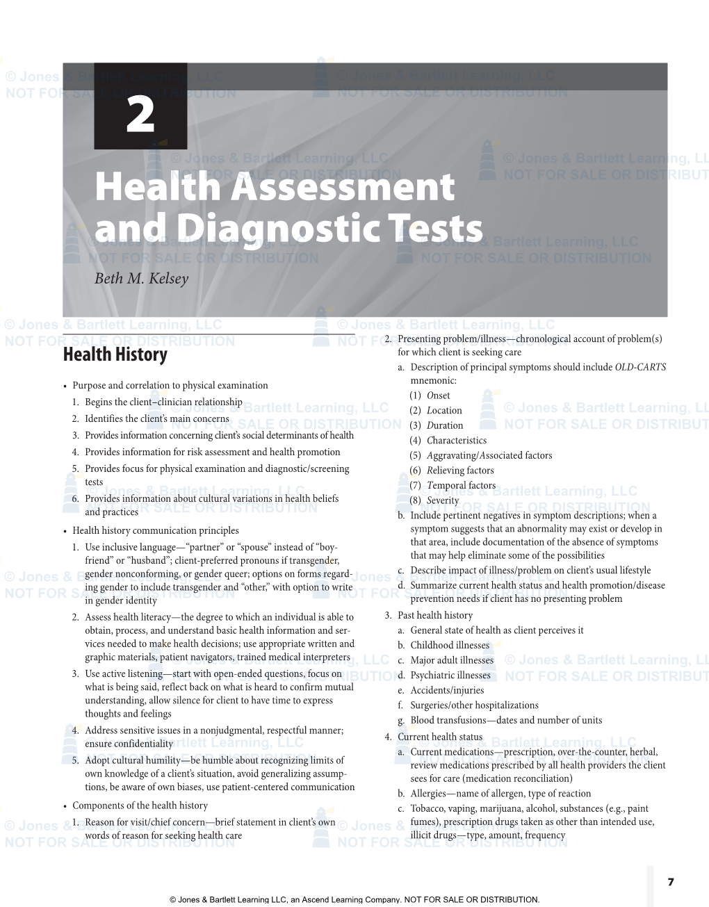 Health Assessment and Diagnostic Tests
