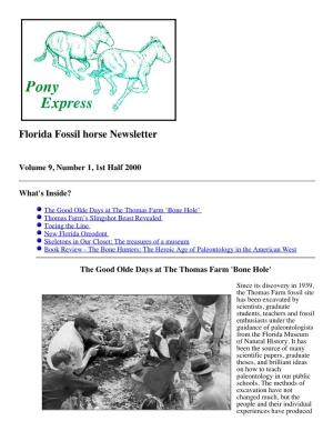 Florida Fossil Horse Newsletter