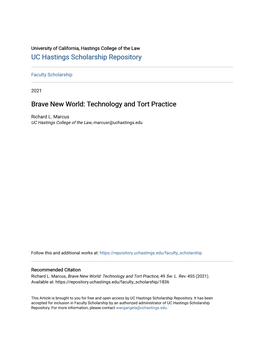 Brave New World: Technology and Tort Practice