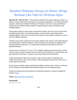Stardock Releases ​Groupy​ on Steam, Brings Browser-Like Tabs