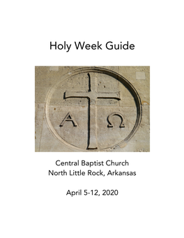 2020 Holy Week Guide