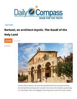 Barluzzi, an Architect-Mystic. the Gaudí of the Holy Land