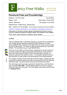 Penshurst Pubs and Poundsbridge