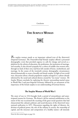 The Surplus Woman: Unmarried in Imperial Germany, 1871-1918” by Catherine L