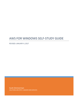 Aws for Windows Self-Study Guide Revised: January 4, 2017