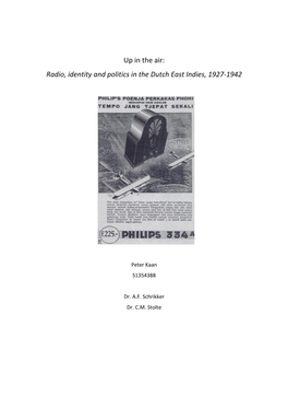 Radio, Identity and Politics in the Dutch East Indies, 1927-1942