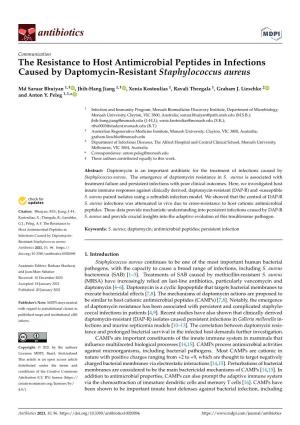 The Resistance to Host Antimicrobial Peptides in Infections Caused by Daptomycin-Resistant Staphylococcus Aureus