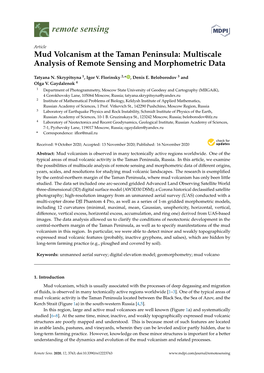 Mud Volcanism at the Taman Peninsula: Multiscale Analysis of Remote Sensing and Morphometric Data