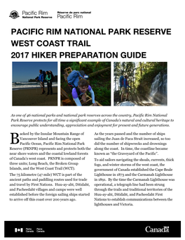West Coast Trail 2017 Hiker Preparation Guide