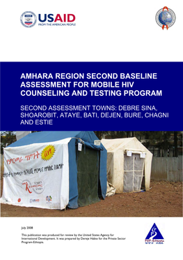 Amhara Region Second Baseline Assessment for Mobile Hiv Counseling and Testing Program