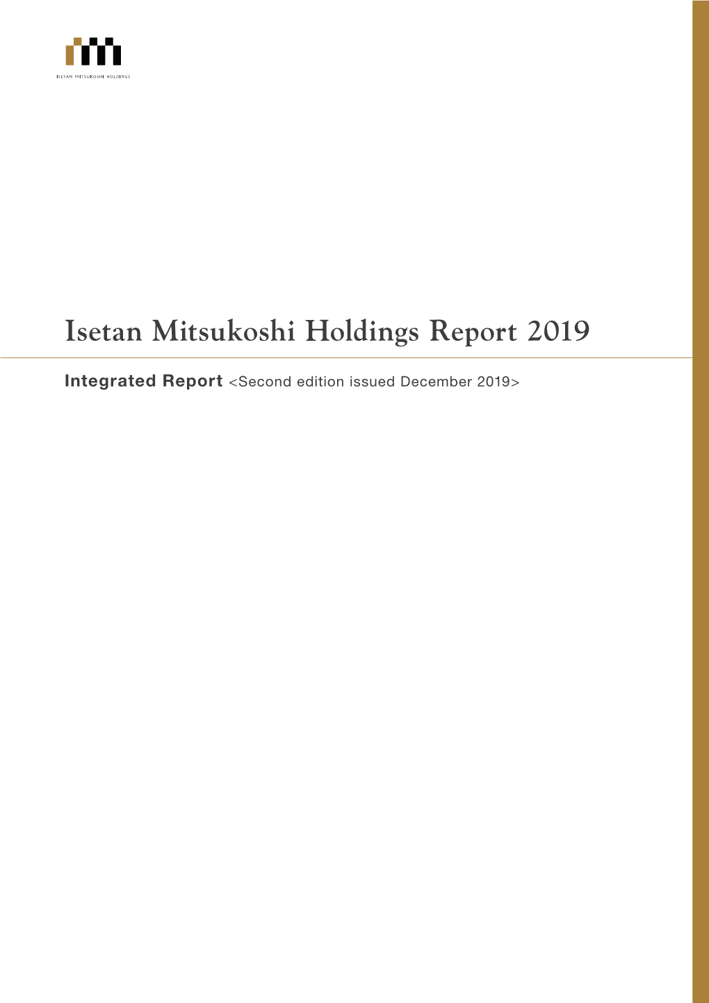 Isetan Mitsukoshi Holdings Report 2019