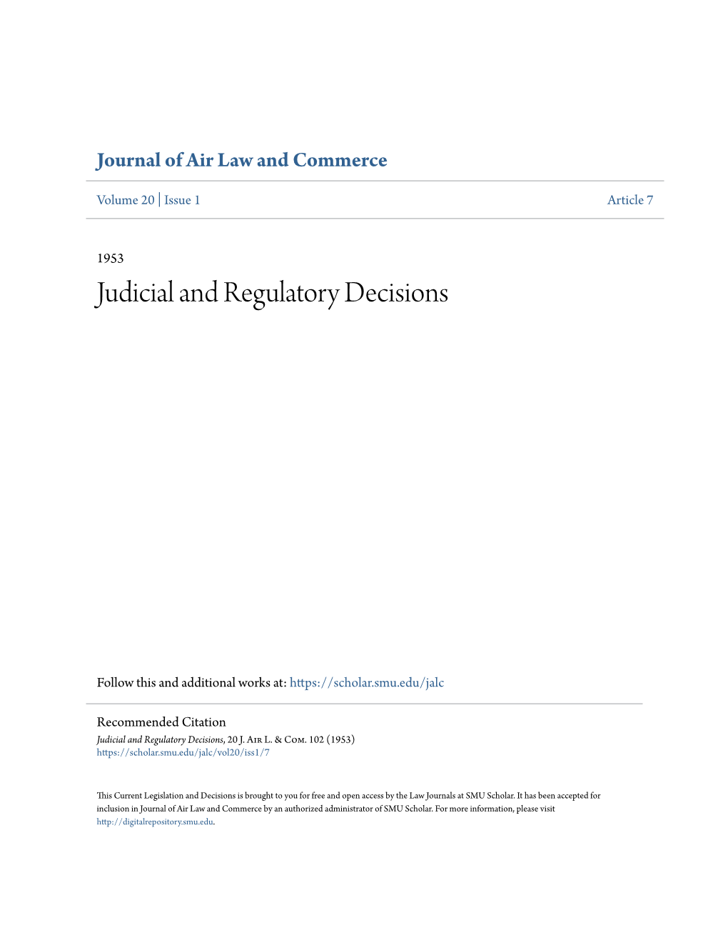 Judicial and Regulatory Decisions