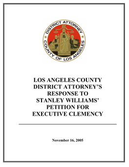 L.A.D.A.'S Response to Stanley Williams' Petition for Executive Clemency