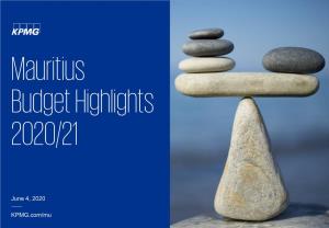 Mauritius Budget Highlights 2020-2021