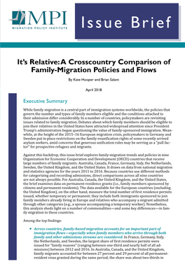 It's Relative: a Crosscountry Comparison of Family-Migration Policies and Flows