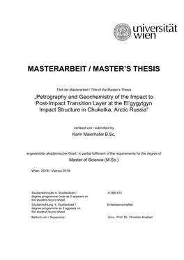 Masterarbeit / Master's Thesis