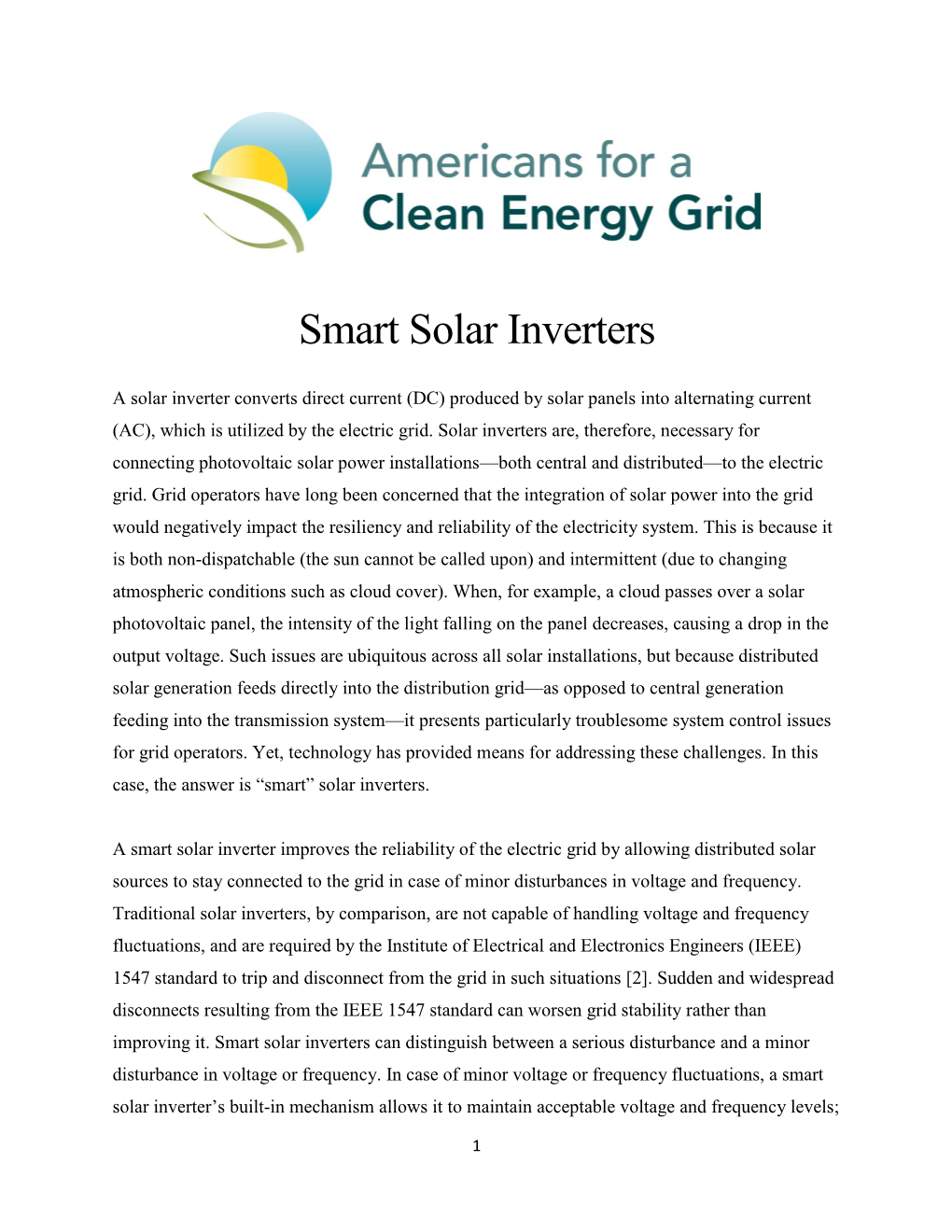 Smart Solar Inverters