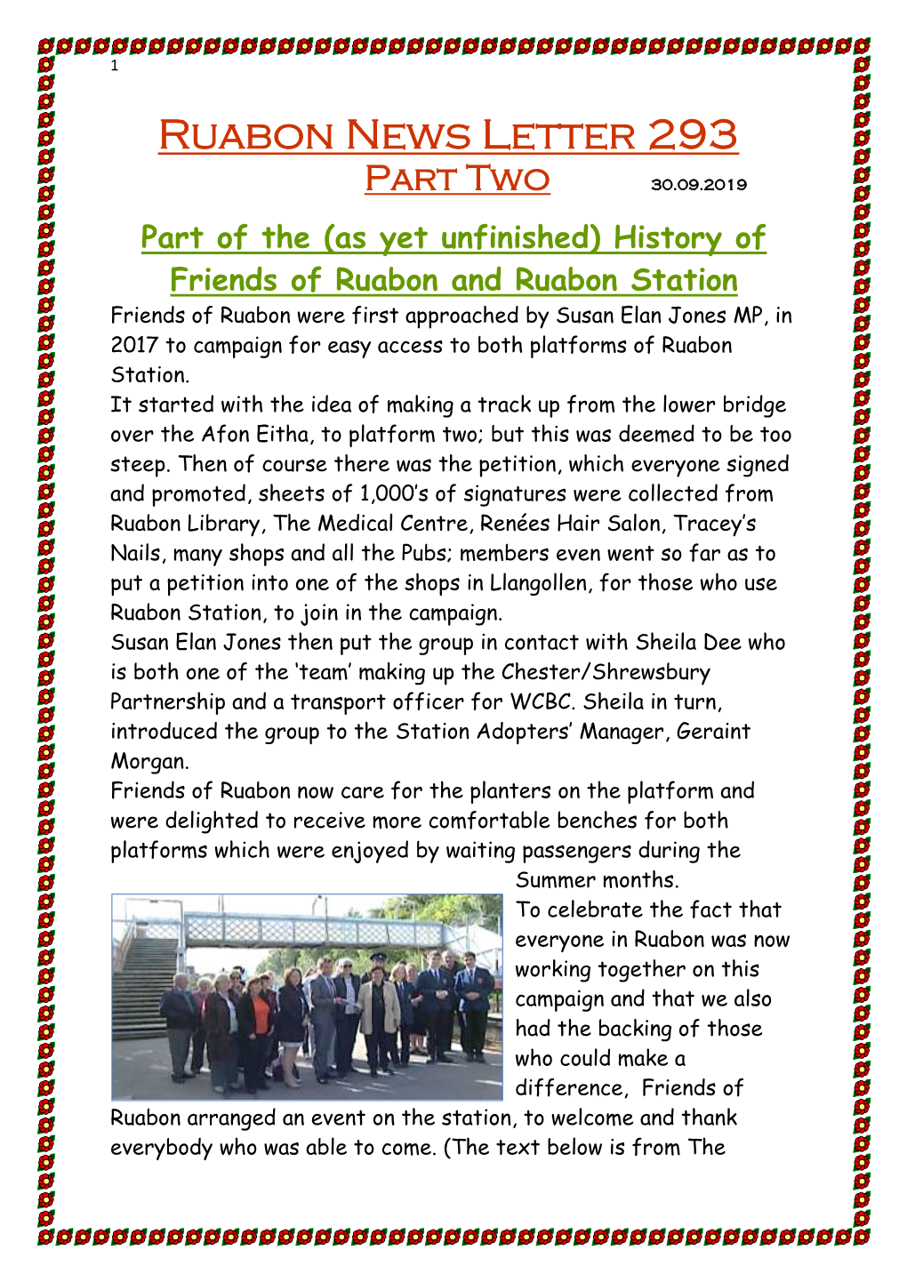 Ruabon News Letter 293