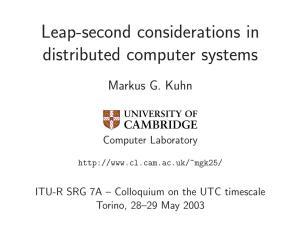 Leap-Second Considerations in Distributed Computer Systems
