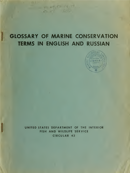 Circular 43. Glossary of Marine Conservation Terms in English And