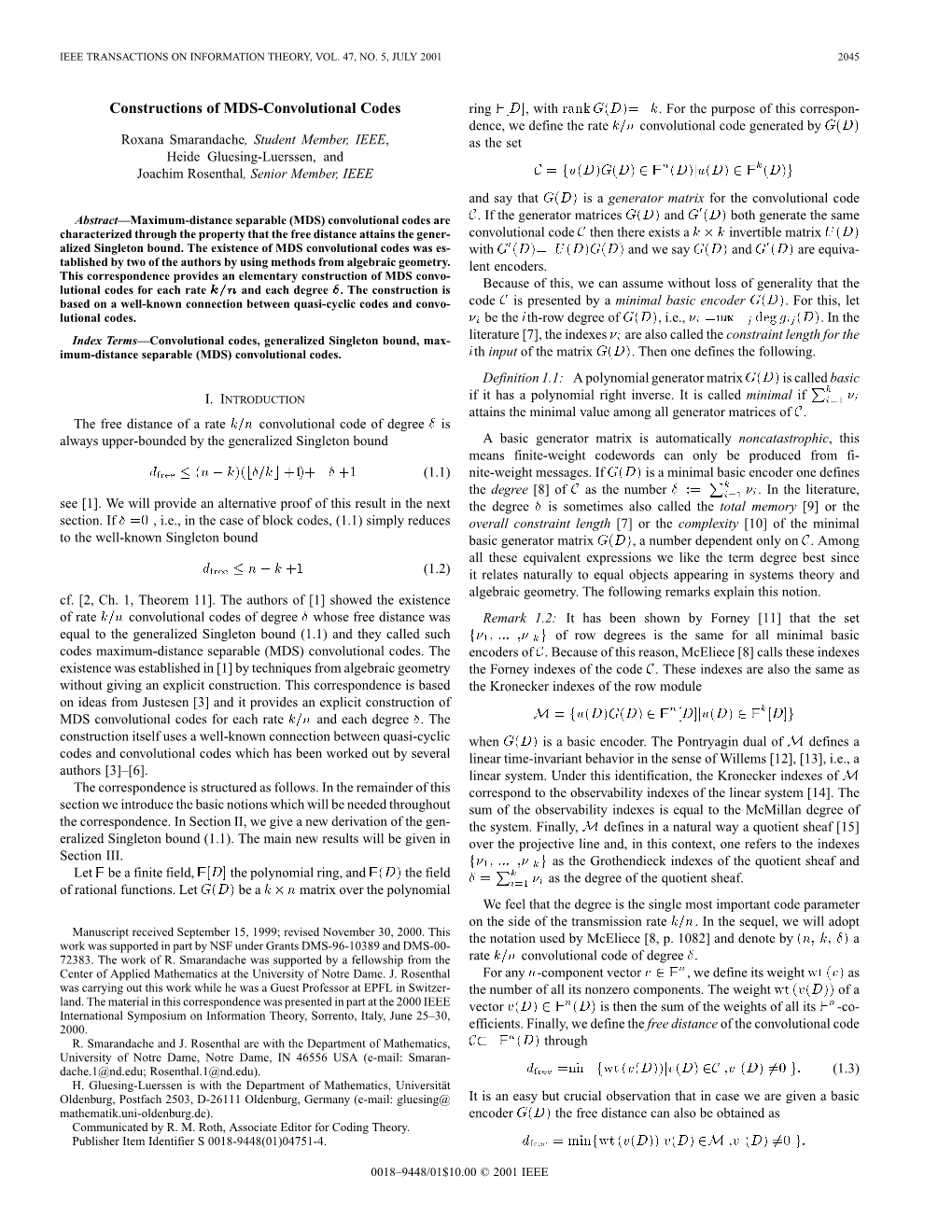 Constructions of MDS-Convolutional Codes Ring ‘H“, with R—Nk Q@Haak