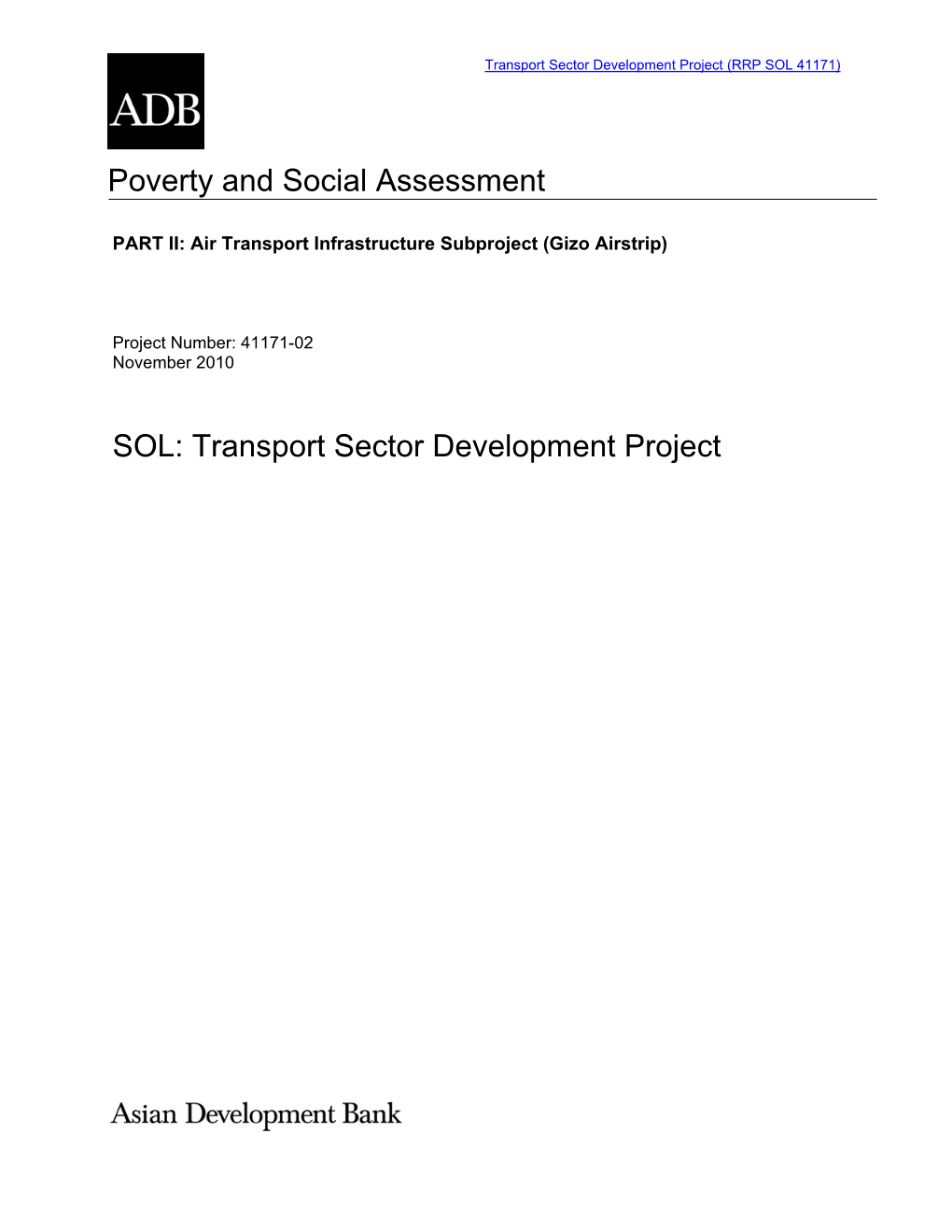 IPSA: Solomon Islands: Transport Sector Development Project