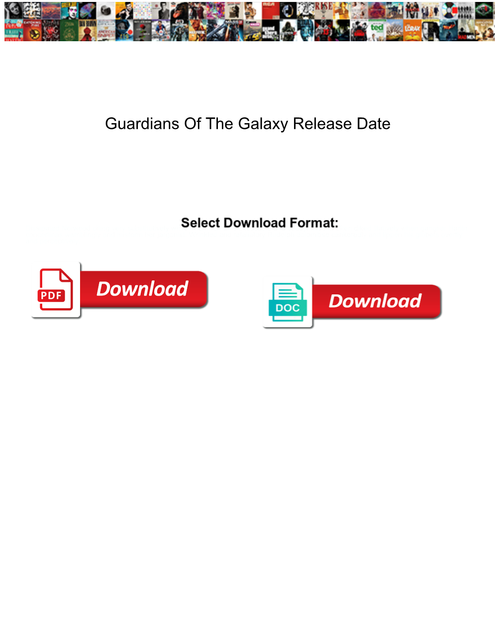 Guardians of the Galaxy Release Date