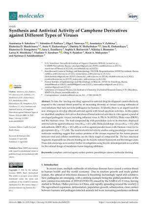 Synthesis and Antiviral Activity of Camphene Derivatives Against Different Types of Viruses