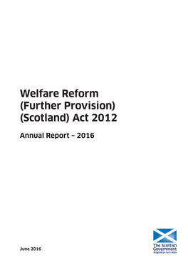 Welfare Reform (Further Provision) (Scotland) Act 2012