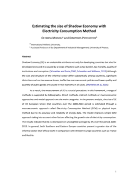Estimating the Size of Shadow Economy with Electricity Consumption Method