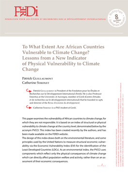 FERDI-I08-To What Extent Are African Countries Vulnerable to Climate